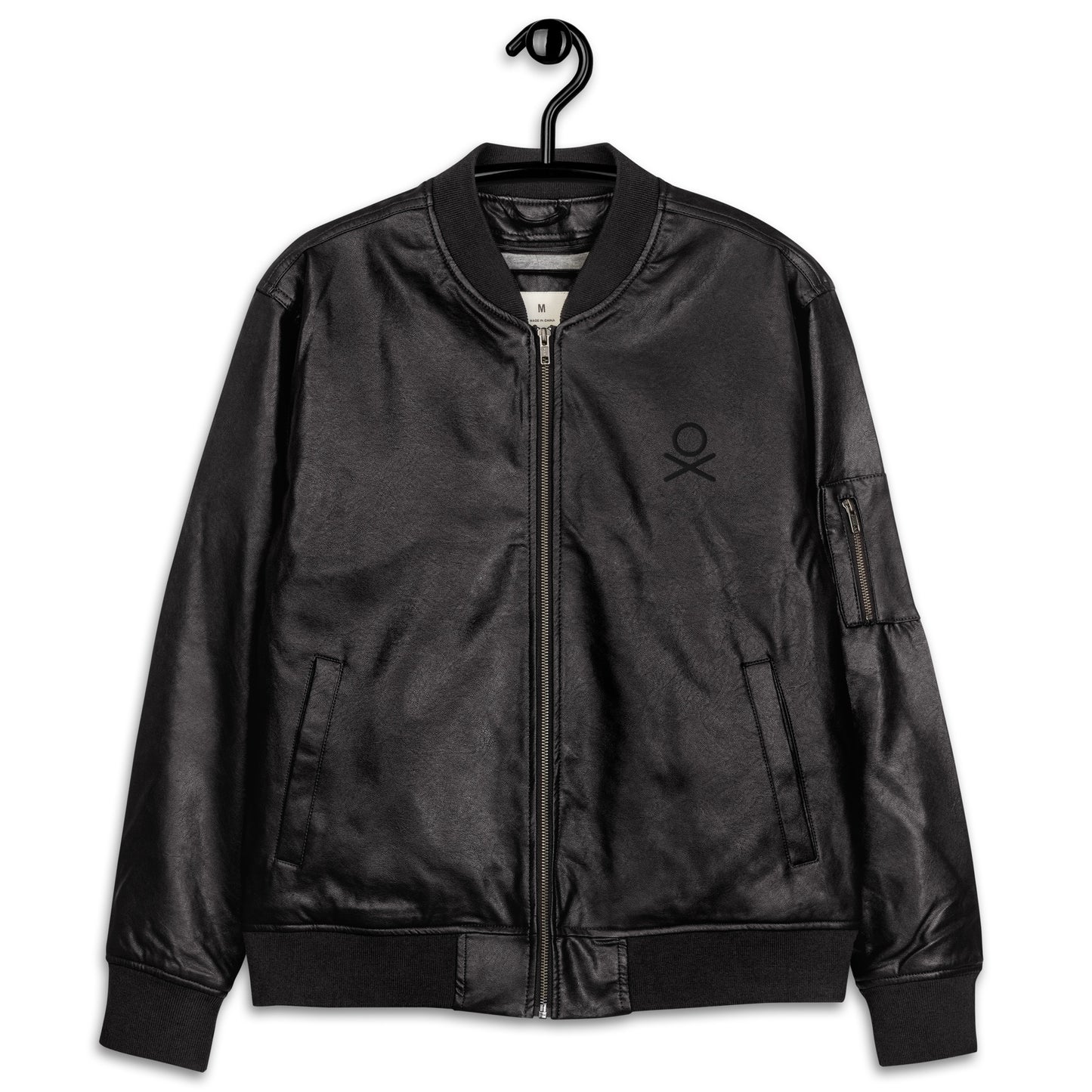 OX | BLK - Captain's Leather Bomber Jacket