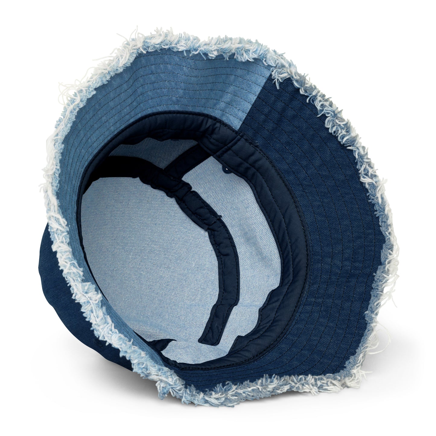 OX | NVY - Distressed denim bucket hat